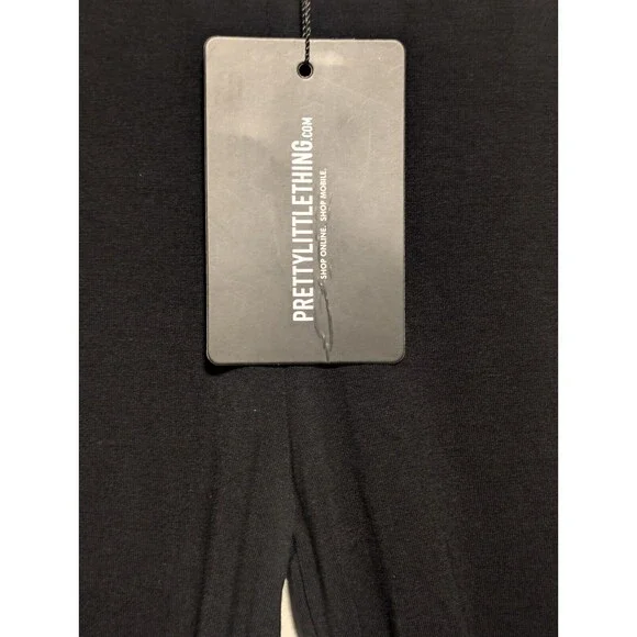 NWT PrettyLittleThing Women's Size 2 Black Elastic Waist & Bottom Jogger - Picture 4 of 14